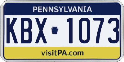 PA license plate KBX1073