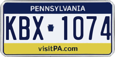 PA license plate KBX1074