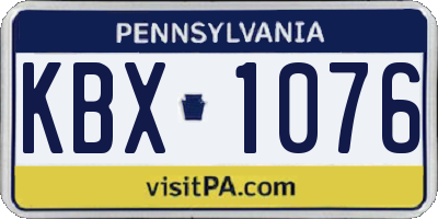 PA license plate KBX1076