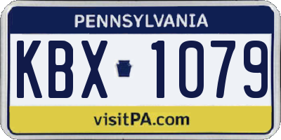 PA license plate KBX1079