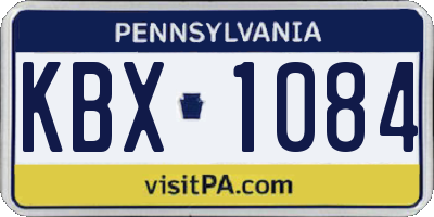 PA license plate KBX1084