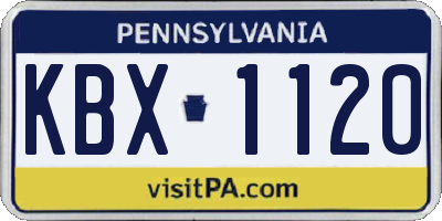 PA license plate KBX1120