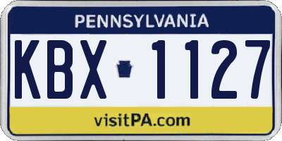 PA license plate KBX1127