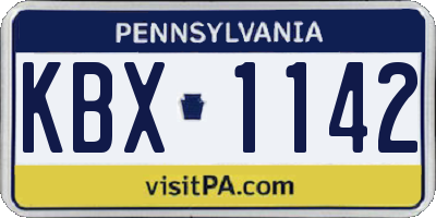 PA license plate KBX1142