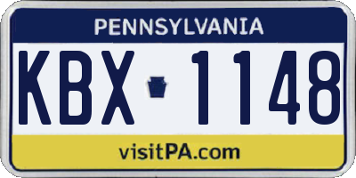 PA license plate KBX1148