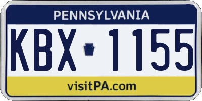 PA license plate KBX1155