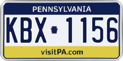 PA license plate KBX1156