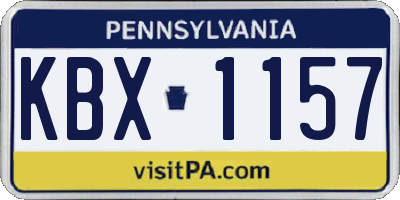 PA license plate KBX1157