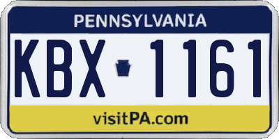 PA license plate KBX1161