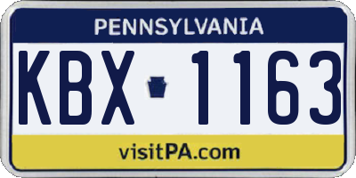 PA license plate KBX1163