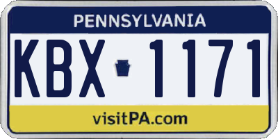 PA license plate KBX1171