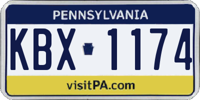 PA license plate KBX1174