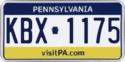 PA license plate KBX1175