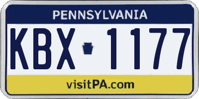 PA license plate KBX1177