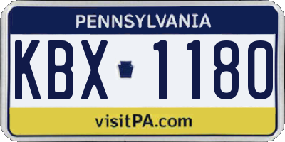 PA license plate KBX1180