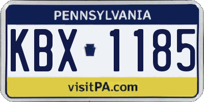 PA license plate KBX1185