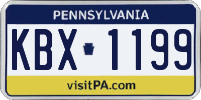 PA license plate KBX1199