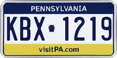 PA license plate KBX1219