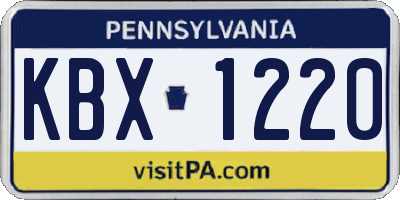 PA license plate KBX1220