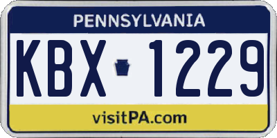 PA license plate KBX1229