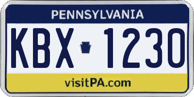PA license plate KBX1230