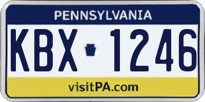 PA license plate KBX1246