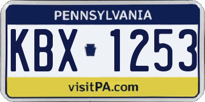 PA license plate KBX1253