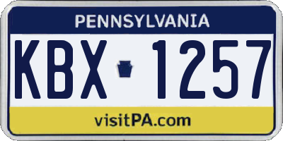 PA license plate KBX1257