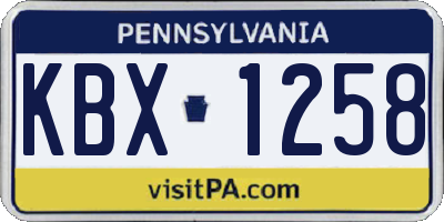 PA license plate KBX1258