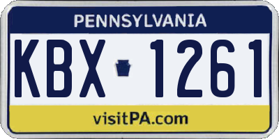 PA license plate KBX1261