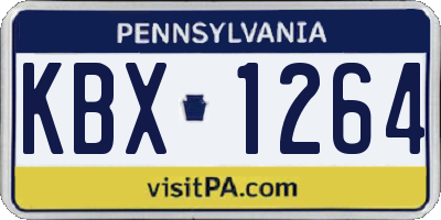 PA license plate KBX1264