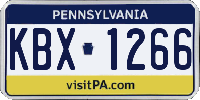 PA license plate KBX1266