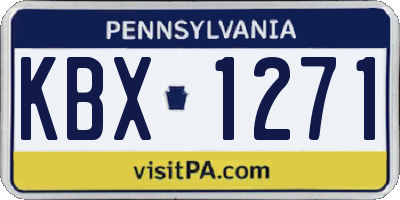 PA license plate KBX1271