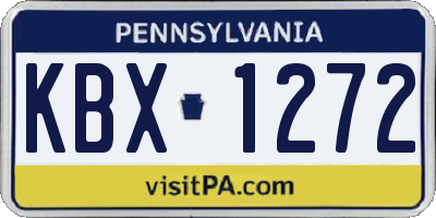 PA license plate KBX1272