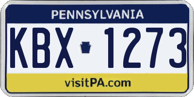 PA license plate KBX1273