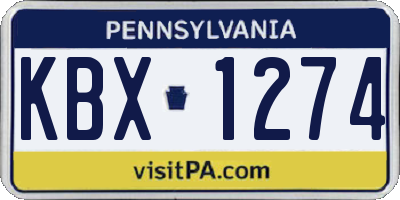 PA license plate KBX1274