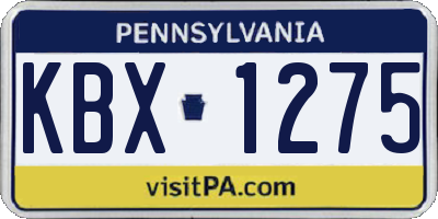 PA license plate KBX1275