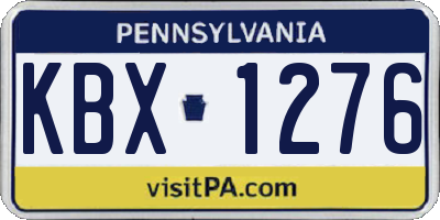 PA license plate KBX1276