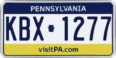 PA license plate KBX1277