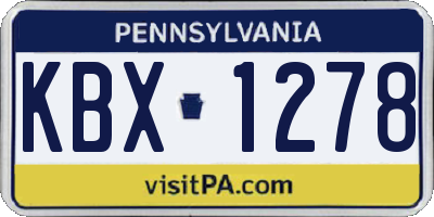 PA license plate KBX1278