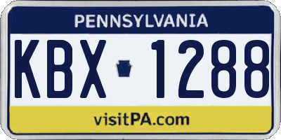 PA license plate KBX1288