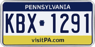 PA license plate KBX1291