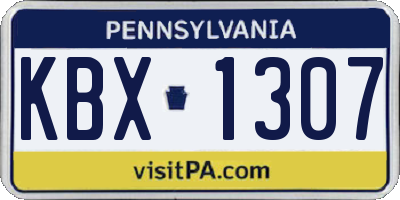 PA license plate KBX1307