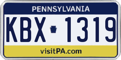 PA license plate KBX1319