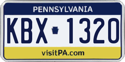 PA license plate KBX1320