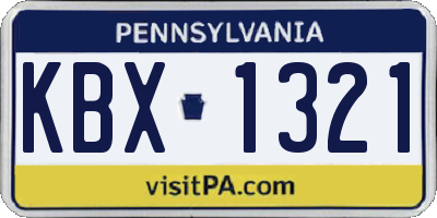 PA license plate KBX1321