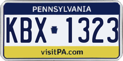 PA license plate KBX1323