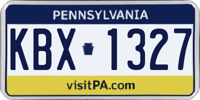 PA license plate KBX1327