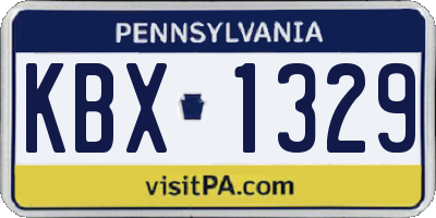 PA license plate KBX1329