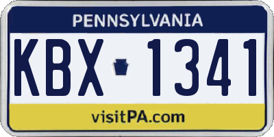 PA license plate KBX1341